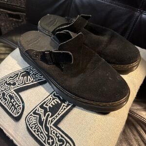 Black Suede Doc Martens Men's Slip-On Shoes